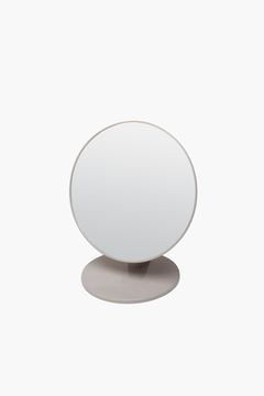 Зеркало Dewal Beauty настольное, в серой оправе, на пластиковой подставке, 20*23.5 см.