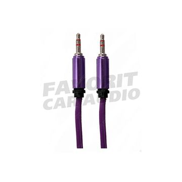 Кабель AUX, Jack 3,5mm(m) - Jack 3,5mm(m) без бренда JD-292, 1.5м, круглый, силикон, цвет: фиолетовый, в техпаке