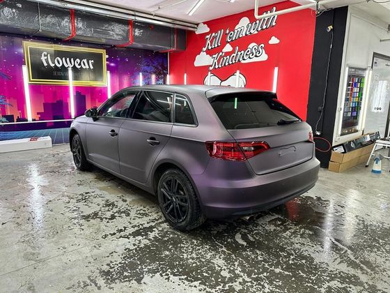 Пленка матовый сатин хамелеон фиолетовый черный Black to Purple Matte Carbins