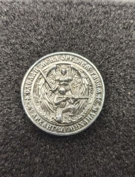 Патч на одежду "Архангел Михаил", круг, серебро, металл