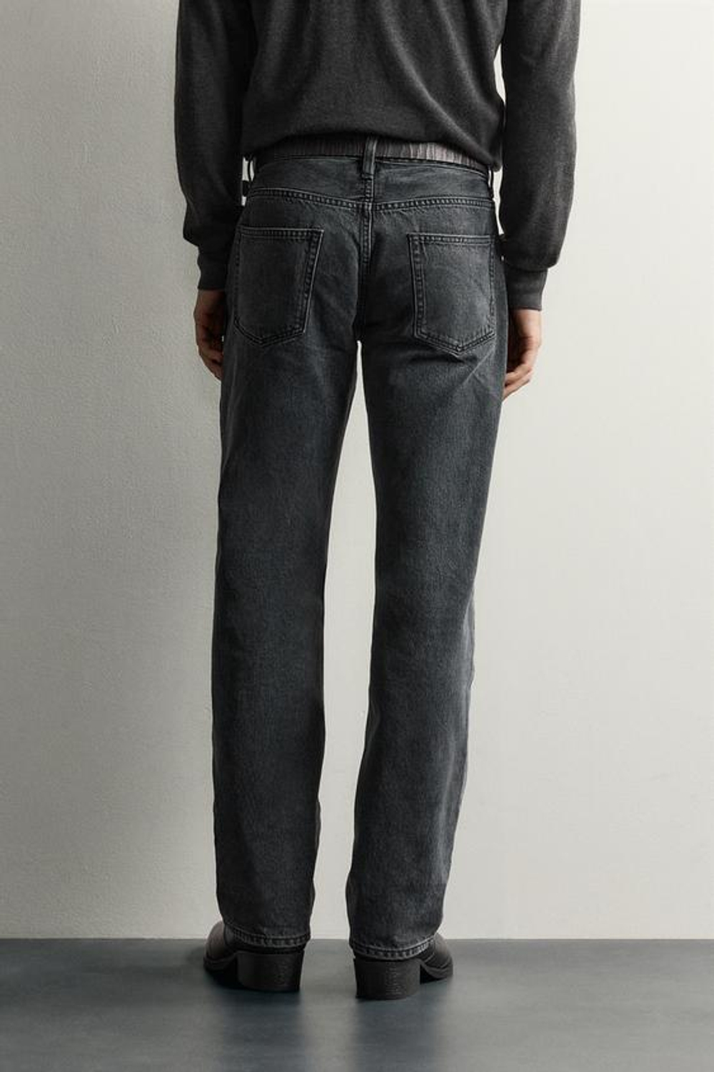 ZARA ДЖИНСЫ SLIM STRAIGHT С НИЗКОЙ ПОСАДКОЙ, СЕРЫЙ