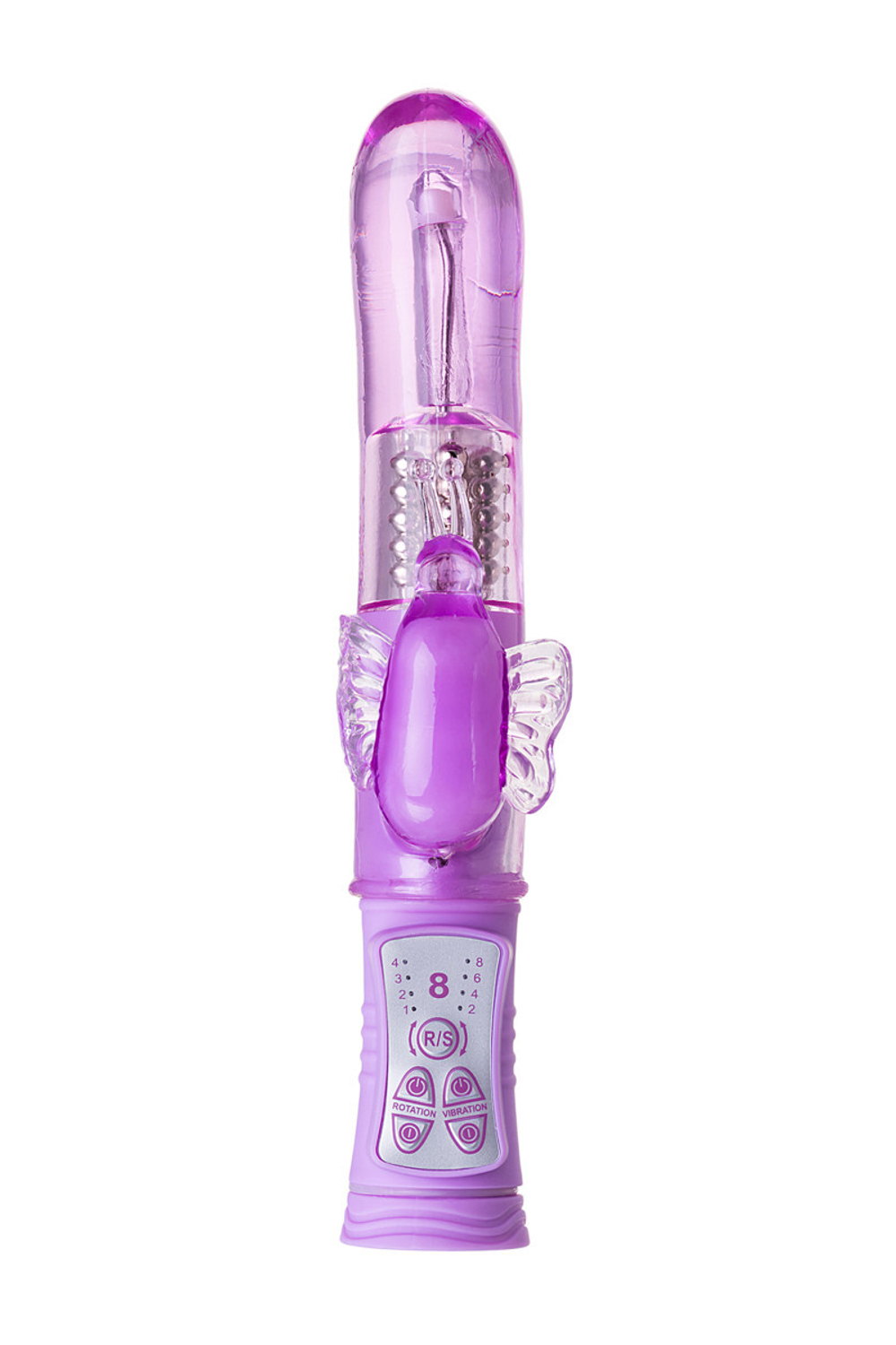 Вибратор с клиторальным стимулятором A-Toys by TOYFA High-Tech fantasy, TPE, фиолетовый, 22,4 см
