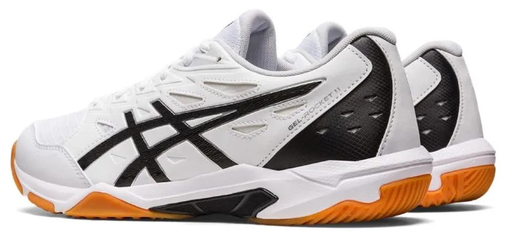 Мужские кроссовки для сквоша/бадминтона Asics Gel-Rocket 11 - white/pure silver