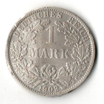 1 марка 1902 год (А) Германская империя (гнутая)