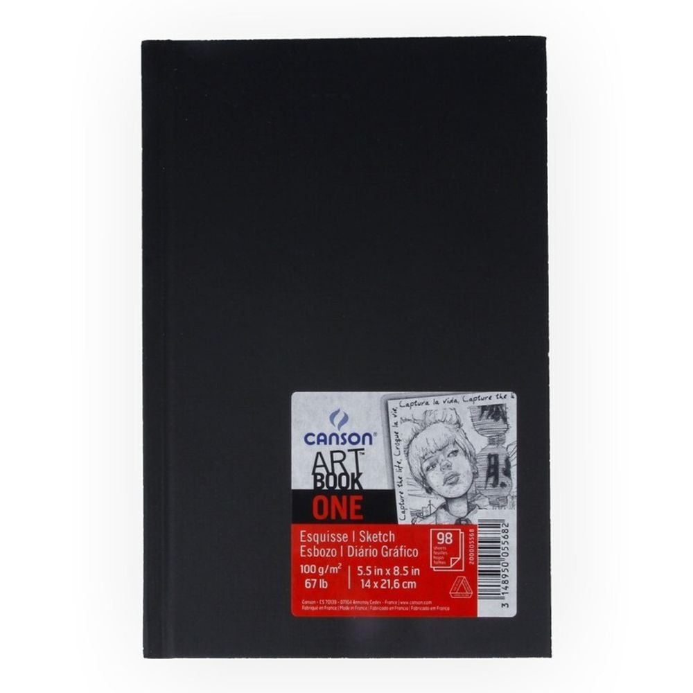 Блокнот для зарисовок One 100 г/м², A5+ 14х21.6 см, твердый переплет 98 л, Canson C200005568