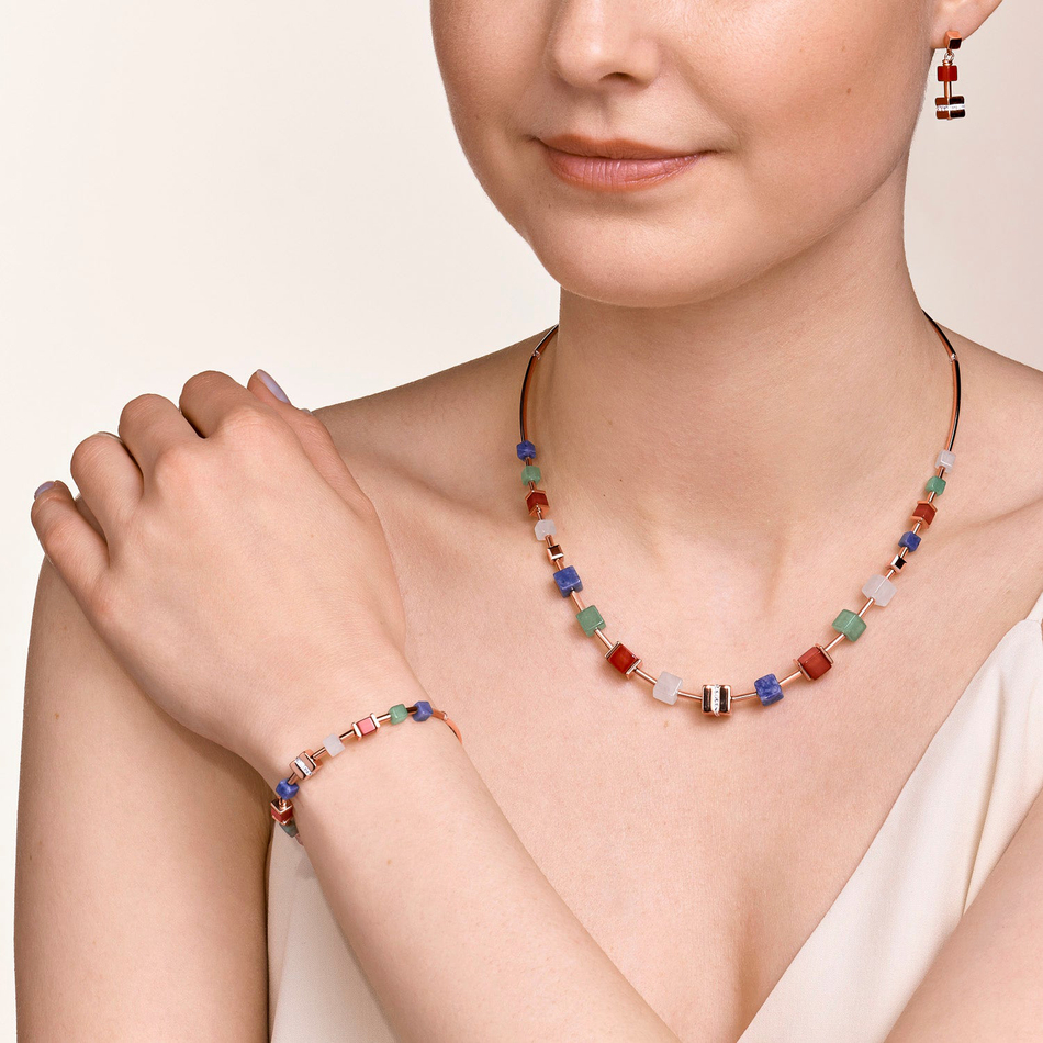 Серьги Coeur de Lion Rose Gold Multicolor 5058/21-1561
