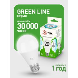 Лампа светодиодная ЭРА GREEN LINE LED A60-20W-840-E27 GL 20Вт груша яркий белый свет E27 | Лампы cветодиодные Груша (A)