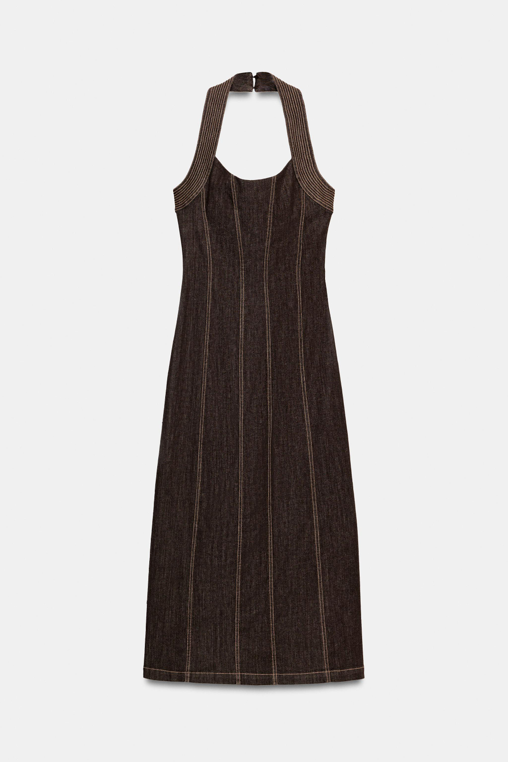 ДЖИНСОВОЕ ПЛАТЬЕ МИДИ Z1975 С ХАЛТЕРОМ — ZARA