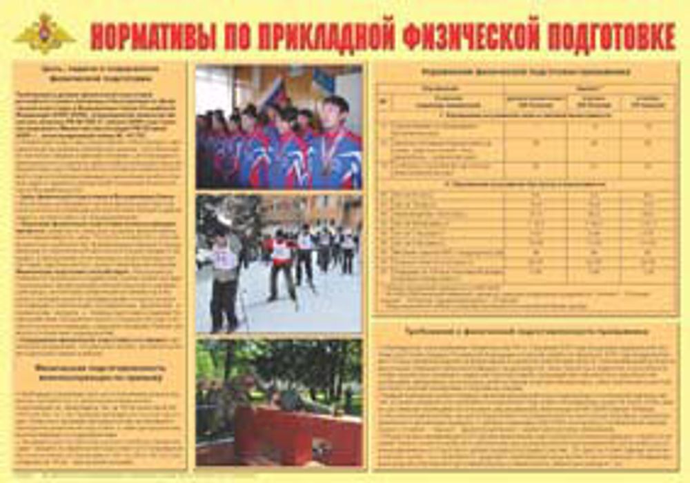 Плакат "Нормативы по прикладной физической подготовке" (формат А2)