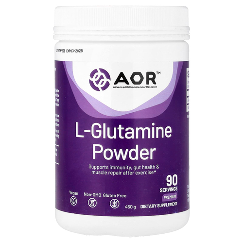 Advanced Orthomolecular Research AOR, L-глютамин в порошке, премиальный, 450 г