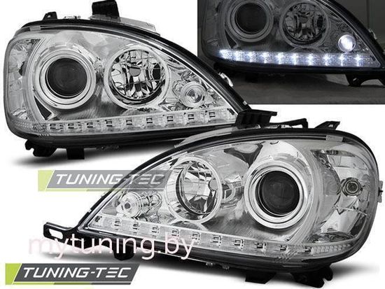 Передние фары Mercedes ML W163 daylight chrome