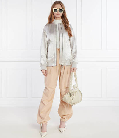 Сатиновая куртка бомбер Max Mara Leisure - серебряный(164810386)