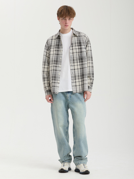 Мужская Рубашка Washed Check