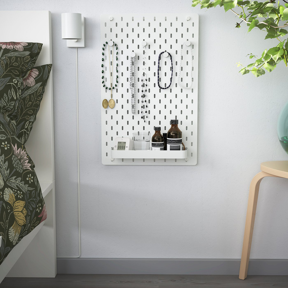 IKEA SKÅDIS  (ИКЕА СКОДИС)  -  Перфорированная панель, комбинация - белая 36x56 см