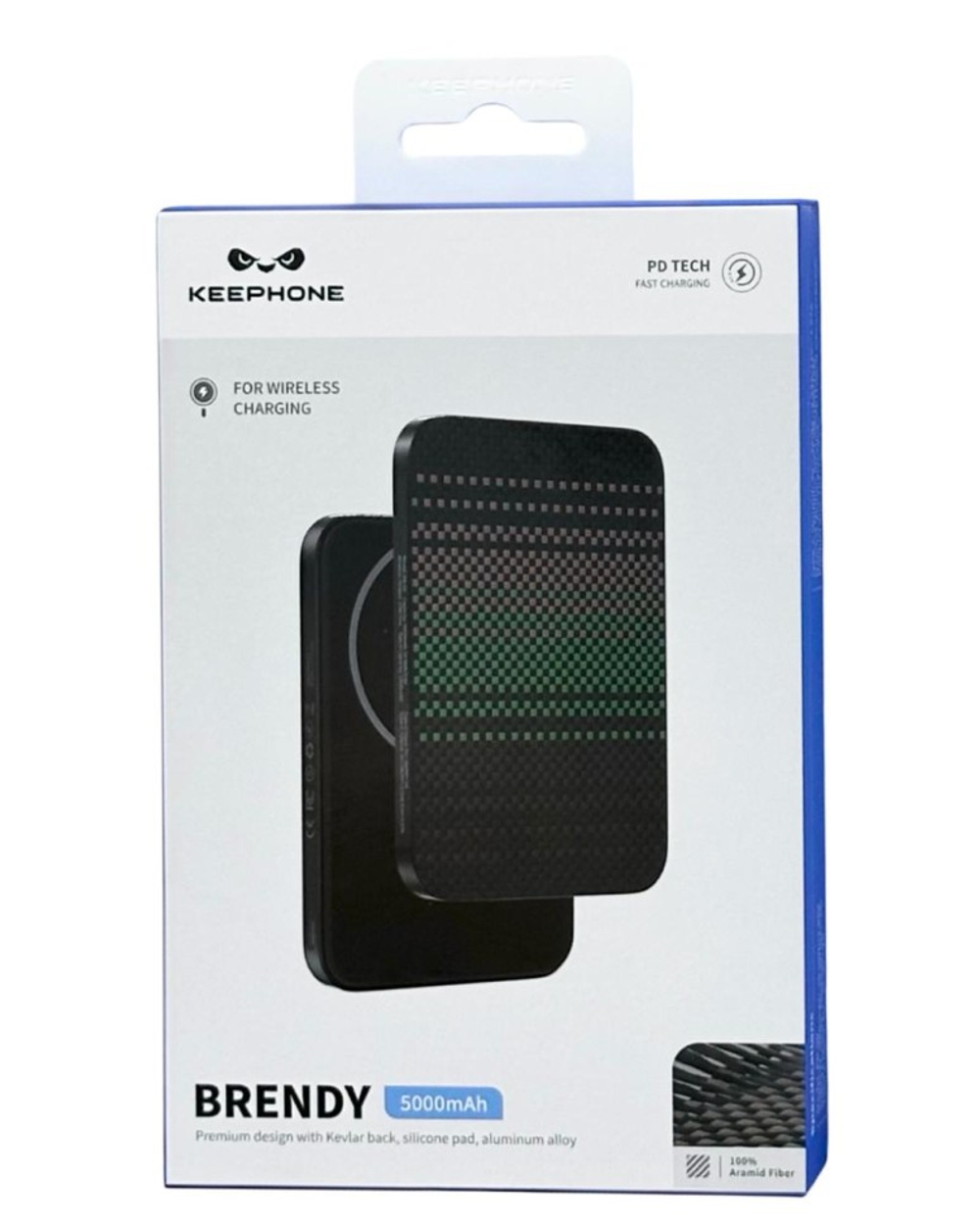 Powerbank магнитный с MagSafe Keephone Brendy 5000mAh черно-зеленый