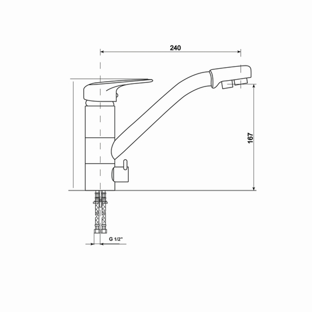 Смеситель для кухни 40к MIXLINE ML-GS05 (341) ультра белый с вых. для питьевого фильтра
