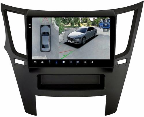 Магнитола для Subaru Legacy 5, Outback 4 2009-2014 (левый руль, рамка черная) - FarCar BX061M-360 монитор 9.5" 2K QLED на Android 13, Быстрая, CarPlay, 4G SIM-слот, 4 камеры в комплекте