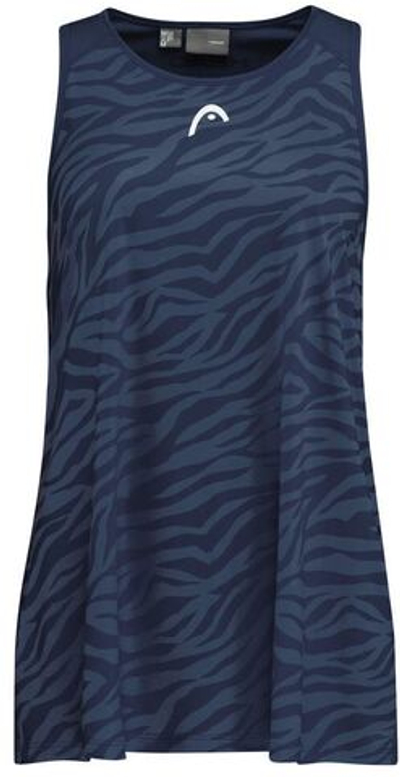 Футболка для девочки теннисная Head Agility Tank Top G - dark blue/print vision