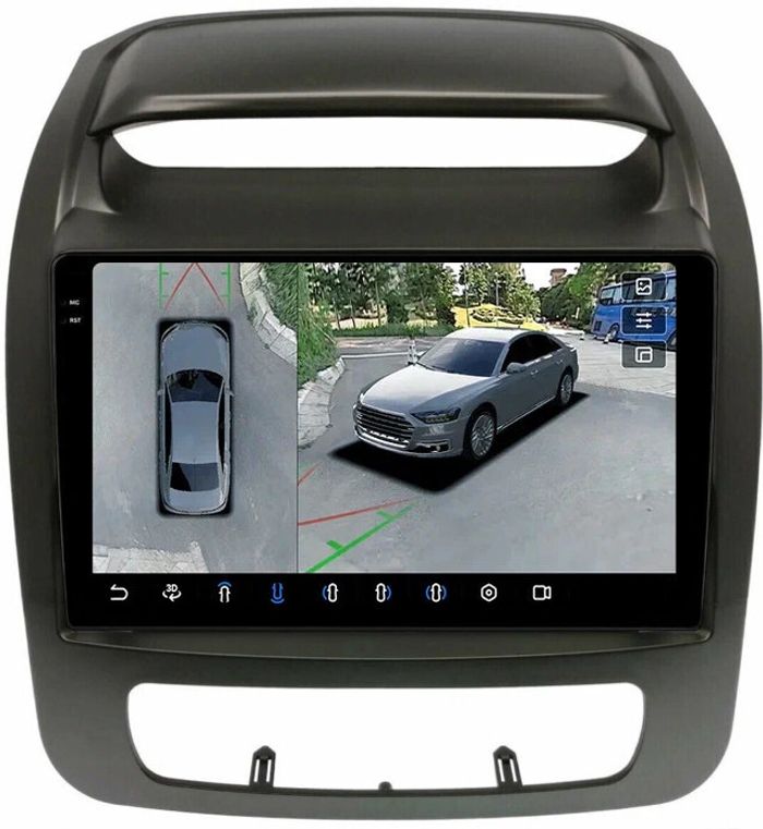 Магнитола для KIA Sorento 2 XM 2012-2020 (отдельный экран климата, штатная КЗВ) - FarCar BX224N-1M-360 монитор 9.5" 2K QLED на Android 13, Быстрая, CarPlay, 4G SIM-слот, 4 камеры в комплекте