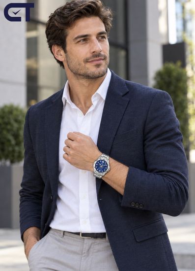 CASIO MTP-VD300D-2E CASIO Collection мужские наручные часы — синий циферблат, три индикатора и выразительный стальной дизайн