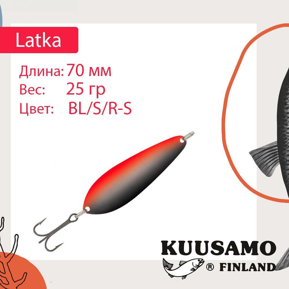 Блесна колебалка Kuusamo Latka 70/14 BLU/R-S