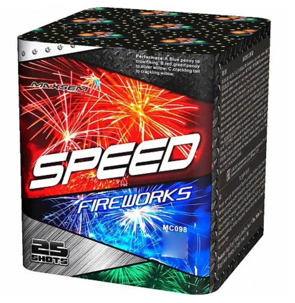 Батарея салютов Speed fireworks (MC098) от Maxsem, 25 залпов, 30 мм
