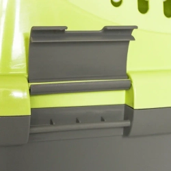 Переноска пластиковая ZOOEXPRESS "Турне" с цветной дверцей - 42х29х29,5 см (S) - зеленая
