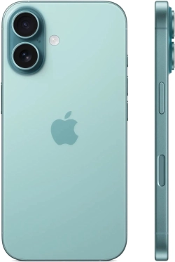 Смартфон Apple A3287 iPhone 16 128Gb бирюзовый моноблок 3G 4G 1Sim 6.1" 1179x2556 iOS 18 48Mpix 802.11 a/b/g/n/ac/ax/be NFC GPS Protect