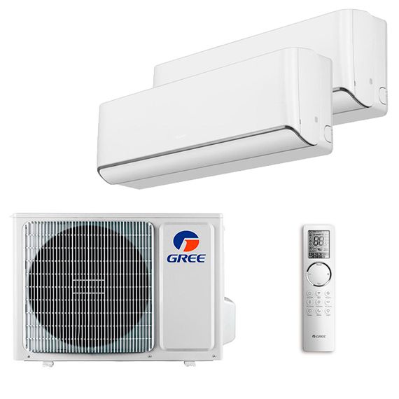 Мультисплит система на 2 комнаты Gree GWH09AVCXB-K6DNA1B/I (white) x 2 / GWHD(14)NK6OO (LCLH)