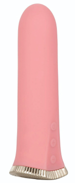 Нежно-розовый мини-вибромассажер Uncorked Rose - 12 см. (Цвет: нежно-розовый)