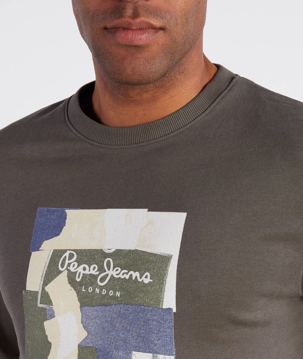Худи OLDWIVE CREW Pepe Jeans London - хаки(PM582479)