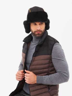 Шапка ушанка зимняя Siberia ткань Breathable цвет Хаки/Черный иск. мех Норка