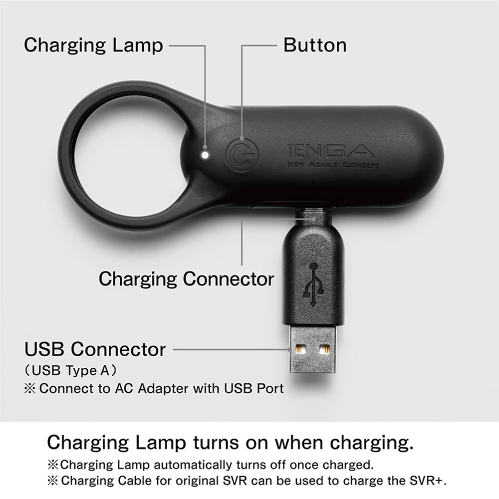 Черное эрекционное виброкольцо Tenga SVR Plus Vibrating Cock Ring Black VRP-001