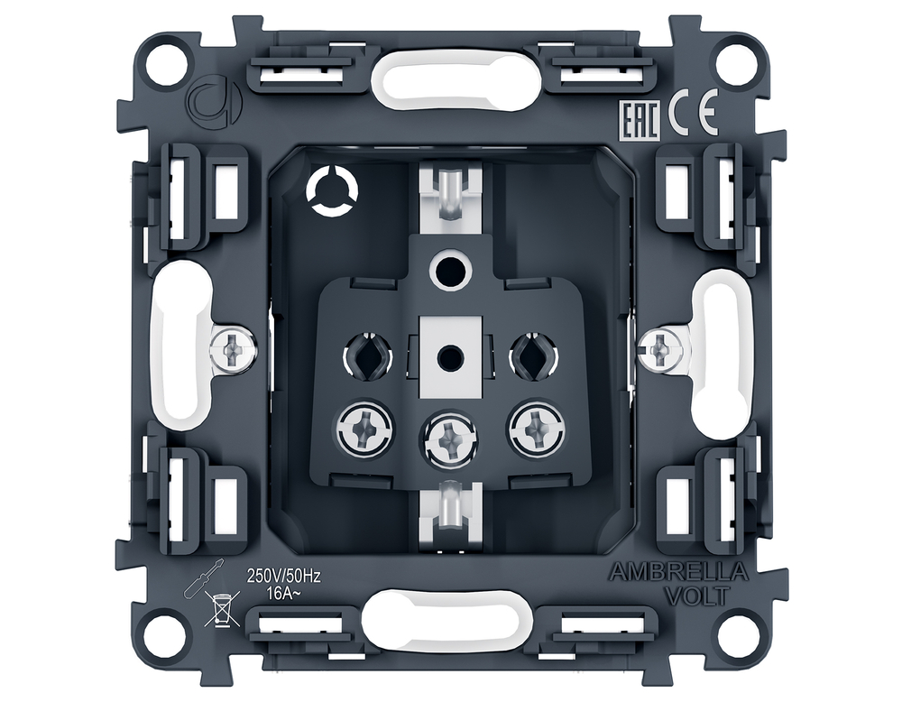 PR141 Механизм электрической розетки 16A-250V с/з на винтовых зажимах QUANT PRO