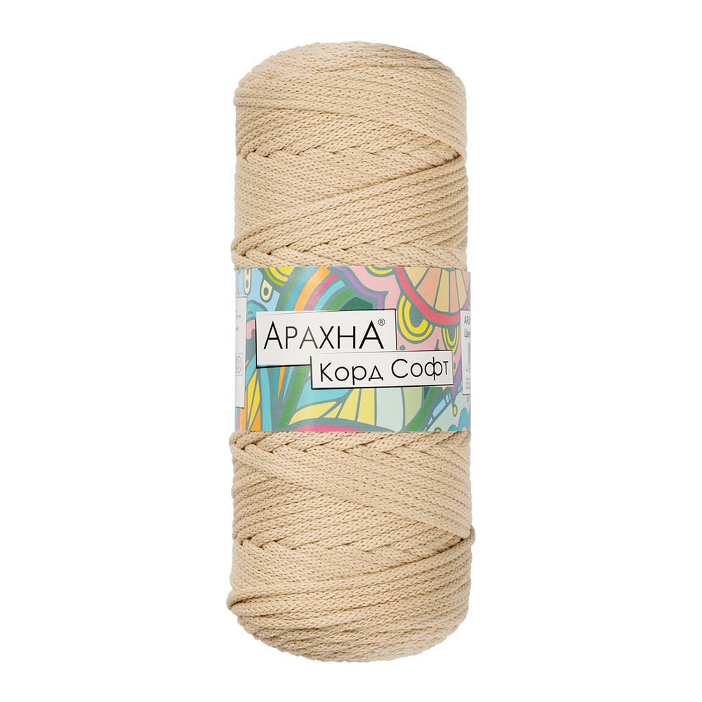 Пряжа Arachna Cord Soft / уп.3 мот. по 260г, 100м, 227 кремовый Пряжа Arachna Cord Soft / уп.3 мот. по 260г, 100м, 227 кремовый