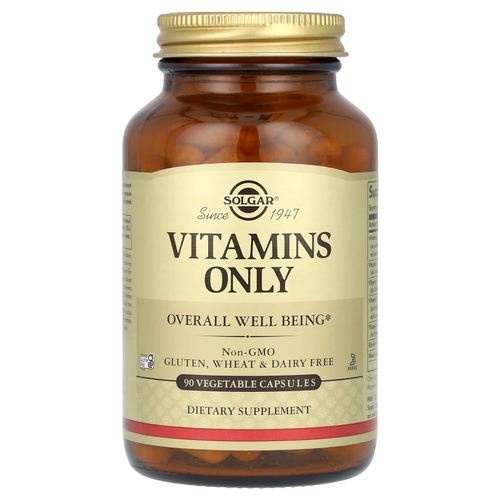 Solgar, Vitamins Only, витамины, 90 вегетарианских капсул