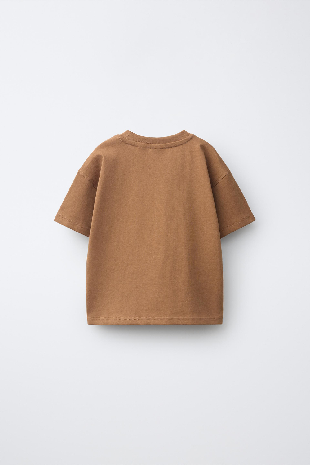 ZARA ФУТБОЛКА С НАДПИСЬЮ, СВЕТЛО-КОРИЧНЕВЫЙ