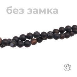 Нить бусин из агата черного матового 12 мм