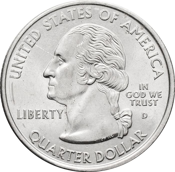 25 центов (1/4 доллара, квотер) 2000 США «Штат Массачусетс» (D) XF