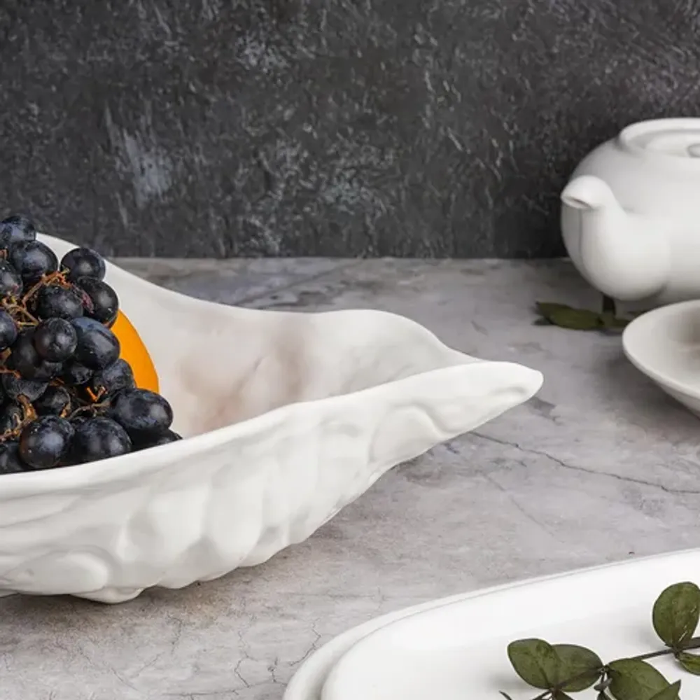 Салатник 2400 мл 50*30 см h8 см овальный Oyster белый фарфор P.L. Proff Cuisine [1]