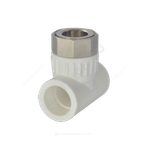 Тройник PP-R комбинированный белый Дн 20х1/2" с накидной гайкой VALFEX 11140020