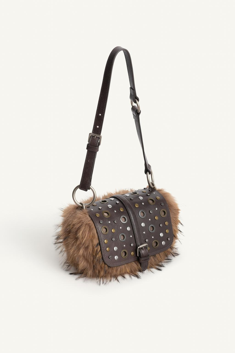 ZARA СУМКА ЧЕРЕЗ ПЛЕЧО С ТЕКСТУРОЙ — LIMITED EDITION, СЕРЫЙ