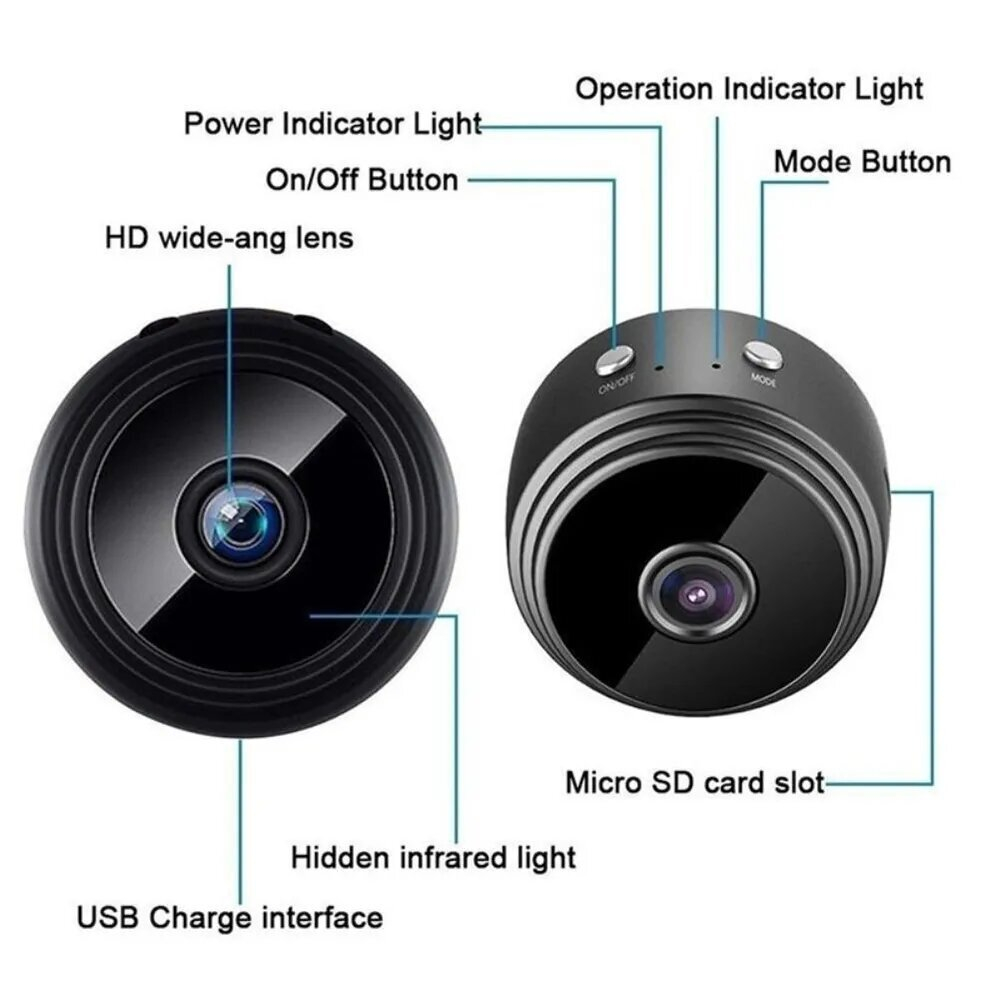 A9 Mini Camera 1080P HD WiFi IP-камера видеонаблюдения Видеокамера DV