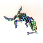 Динозавр-скелет Ти-Рекс (T-rex Dino) с косточкой, гибкая фигурка, трехцветный