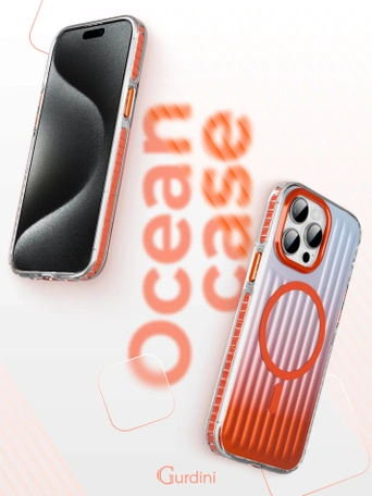 Чехол накладка iPhone 15 Pro 6.1" Gurdini Ocean Case (6) Transparent оранжевый