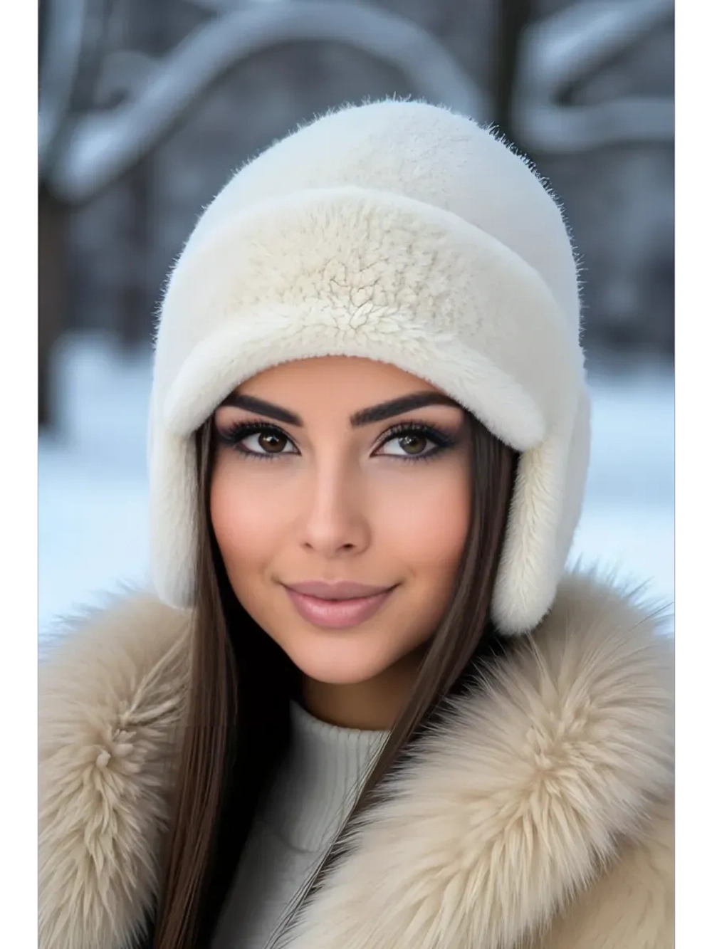 шапка ушанка зимняя пушистая