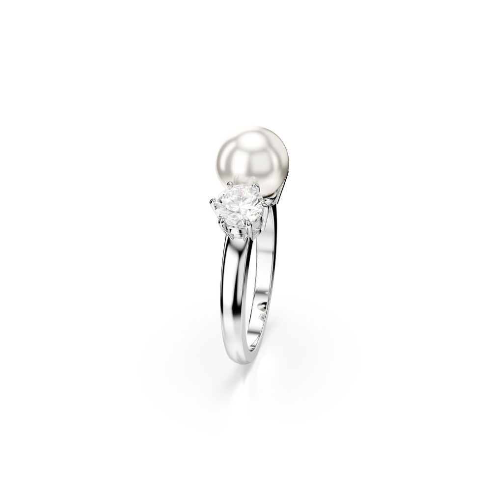 MATRIX:RING 8MM PEARL WHITE/RHS 58