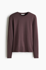 Облегающий топ из микрофибры с длинными рукавами - H&M