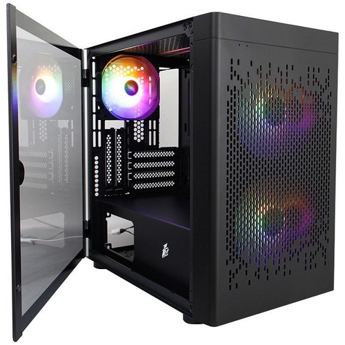 Корпус Mini-Tower 1STPLAYER DK D3-B, RGB, Micro-ATX, черный (D3-B-BK-2F1P-1F1)