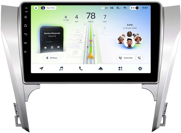 Магнитола для Toyota Camry 50 2011-2014 (рамка серебро) - Teyes CC4L монитор 10.1" IPS, Android 14, Быстрая, Snapdragon 662, CarPlay, 4G SIM-слот